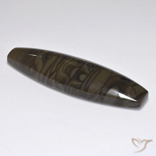 Jasper Gemstone in 40.3 x 12.3 mm Size for Sale, Jasper Stone in Blackish Brown Color