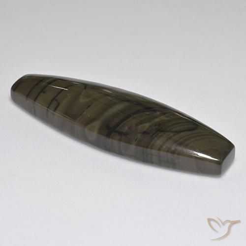 Jasper Gemstone in 40.4 x 12.4 mm Size for Sale, Jasper Stone in Dark Chocolate Brown Color