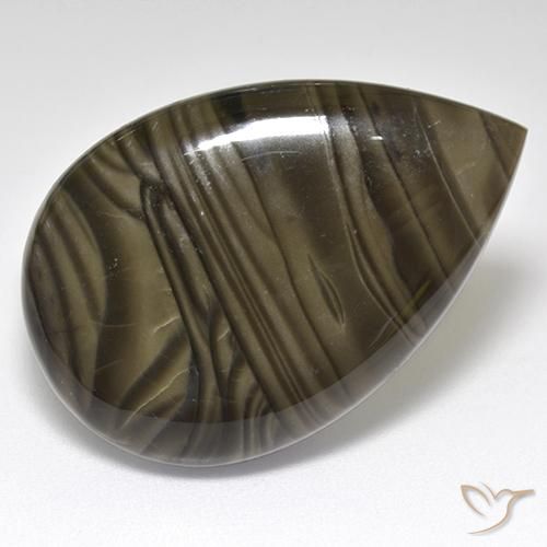 24.15 ct Brown Jasper Stone, Natural Jasper in Pear Cabochon Shape for Sale