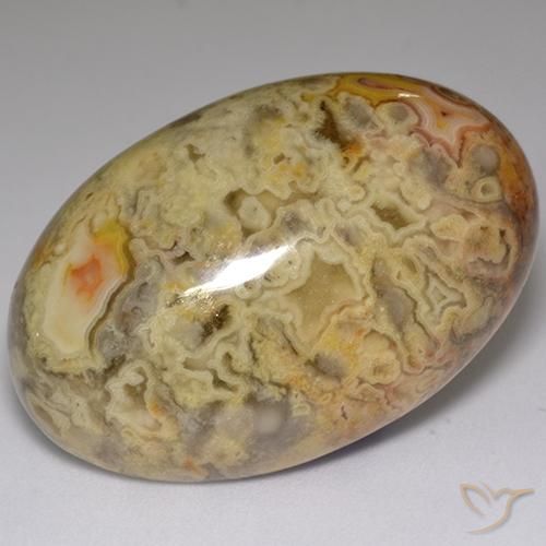 59.84 ct Multicolor Jasper Stone, Natural Jasper in Oval Cabochon Shape for Sale