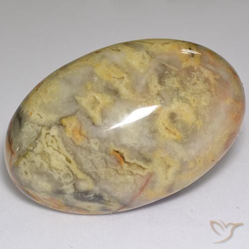 59.96 ct Multicolor Jasper Stone, Natural Jasper in Oval Cabochon Shape for Sale