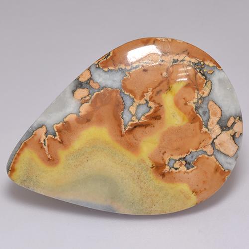 Multicolor Jaspe Gema - 37.1ct Cabujón Pera (ID: 521732)