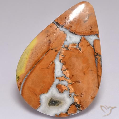 38.11ct Natural Multicolor Jasper, Pear Shape, Opaque, Photo A