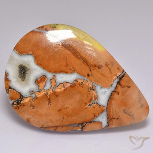 38.11 ct Multicolor Jasper Stone, Natural Jasper in Pear Cabochon Shape for Sale