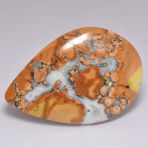 40.78 ct Multicolor Jasper Stone, Natural Jasper in Pear Cabochon Shape for Sale