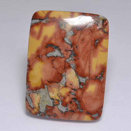 67.84 ct Multicolor Jasper Gemstone, Jasper Gem in Cushion Cabochon Shape for Sale.