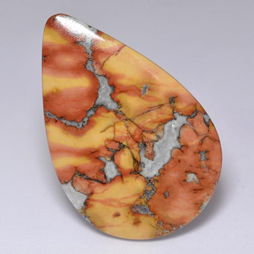 Multicolor Jasper Gem - 32.6ct Pear Cabochon (ID: 521746)