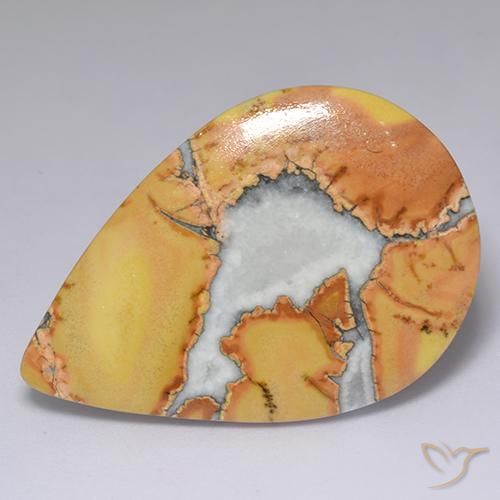 33.48ct Natural Multicolor Jasper, Pear Shape, Opaque