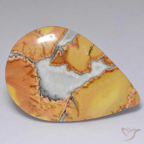 33.48 ct Multicolor Jasper Stone, Natural Jasper in Pear Cabochon Shape for Sale