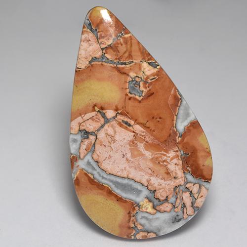Multicolor Jasper Gem - 46.4ct Pear Cabochon (ID: 522927)