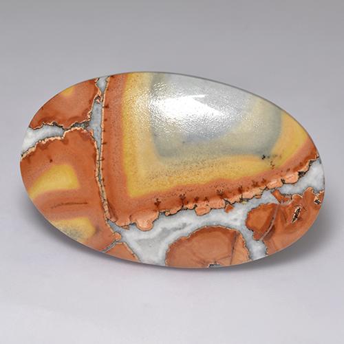 Multicolor Jasper Gem - 62ct Oval Cabochon (ID: 522932)