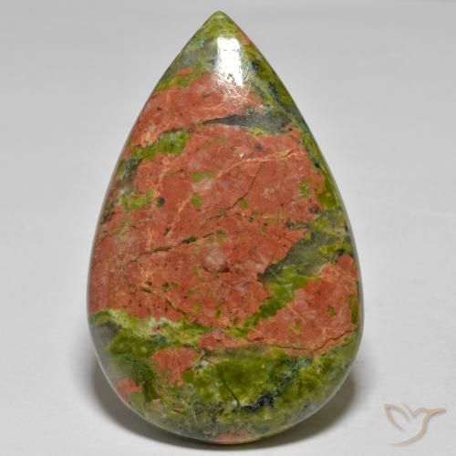 41.42ct Natural Multicolor Jasper, Pear Shape, Opaque, Photo A