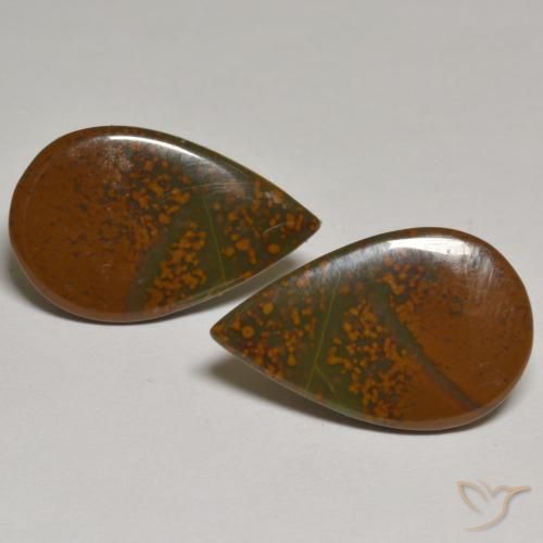 15.00ctw Natural Multicolor Jasper, Pear Shape, Opaque, Photo A