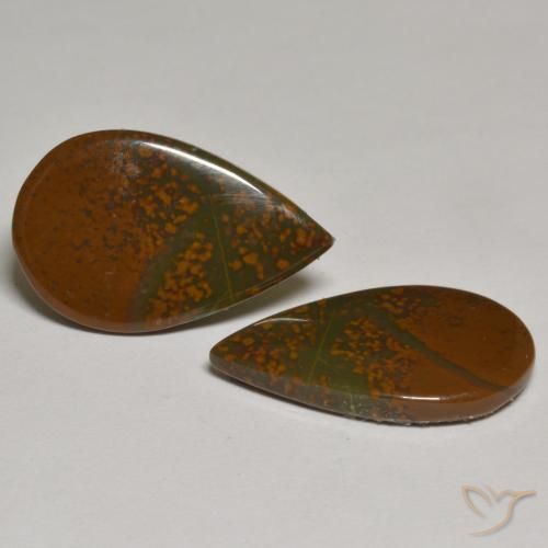 15.00 ctw Multicolor Jasper Stones, Natural Jasper in Pear Cabochon Shape for Sale