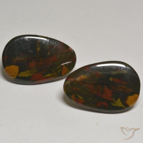 18.01 ct Pear Jasper, 20.4 x 13.7 mm From Indonesia, Photo A