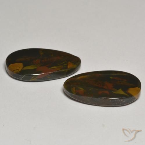 Jasper Gemstones in 20.4 x 13.7 mm Size for Sale, Jasper Stones in Multicolor Color