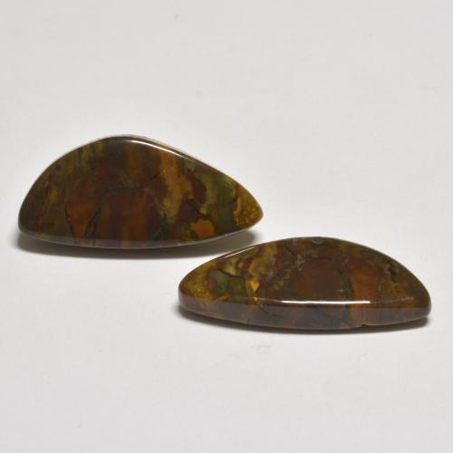 11.33 ctw Multicolor Jasper Stones, Natural Jasper in Fancy Cabochon Shape for Sale