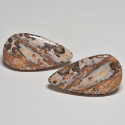 Multicolor Jasper Gem - 8.8ct Pear Cabochon (ID: 584831)