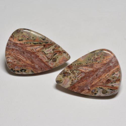 Multicolor Jasper Gem - 8.3ct Pear Cabochon (ID: 584835)