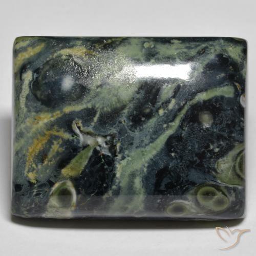 50.87 ct Multicolor Jasper Stone, Natural Jasper in Baguette Cabochon Shape for Sale
