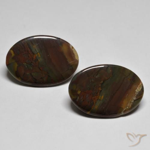 19.29 ctw Multicolor Jasper Stones, Natural Jasper in Oval Cabochon Shape for Sale