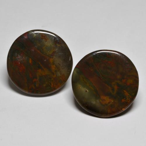 Multicolor Jasper Gem - 10.6ct Round Cabochon (ID: 585083)