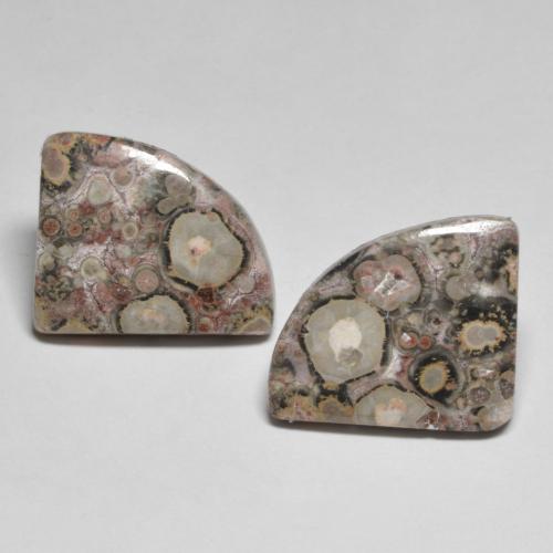 8.02 ctw Multicolor Jasper Gemstones, Jasper Gems in Fancy Cabochon Shape for Sale.