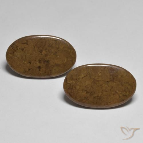 Jaspe Ovalada a juego de 2 piezas en tamaño 19,8 x 12mm, peso 15,07 ct en total / promedio. 7,54 ct cada uno, Multicolor en claridad Opaco, piedra preciosa natural No tratado, dureza de Mohs 6.5 - 7 Adecuado para joyas de uso diario, Photo A