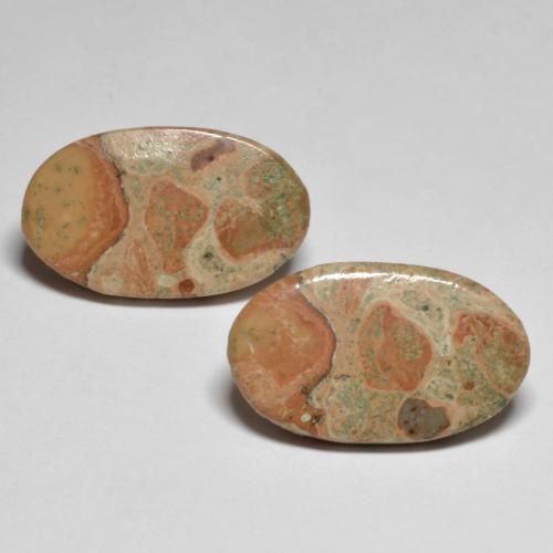 Multicolor Jasper Gem - 5.7ct Oval Cabochon (ID: 585368)