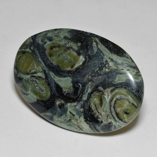 Multicolor Jasper Gem - 35.2ct Oval Cabochon (ID: 585888)