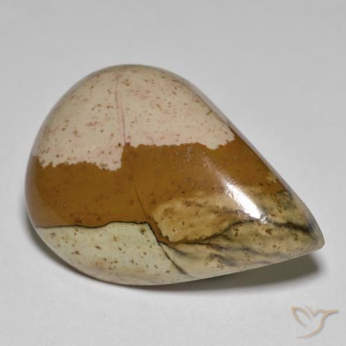 25.66ct Natural Multicolor Jasper, Pear Shape, Opaque