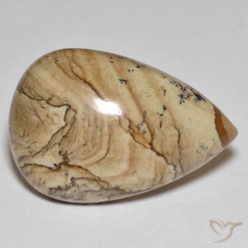23.12ct Natural Multicolor Jasper, Pear Shape, Opaque, Photo A