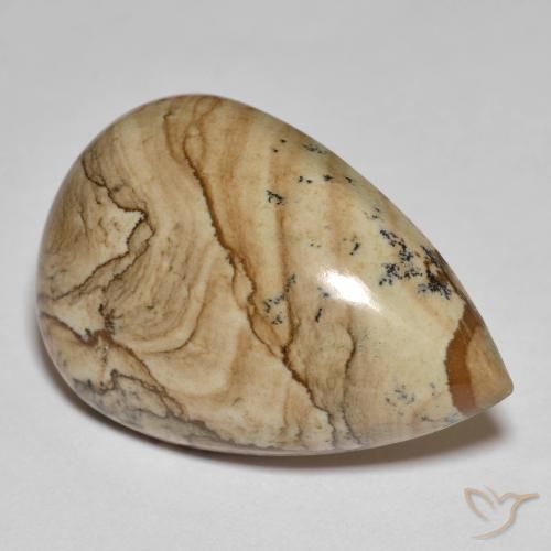 23.12 ct Multicolor Jasper Stone, Natural Jasper in Pear Cabochon Shape for Sale