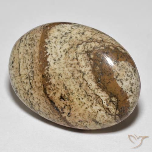 39.03 ct Multicolor Jasper Stone, Natural Jasper in Oval Cabochon Shape for Sale