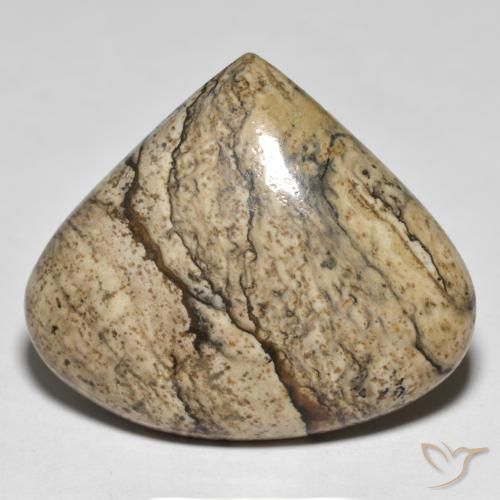 32.69ct Natural Multicolor Jasper, Pear Shape, Opaque