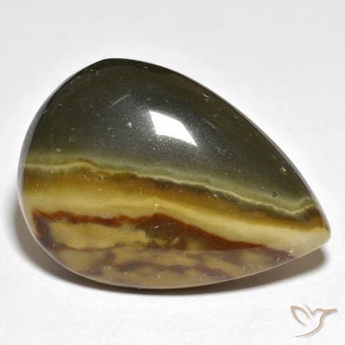 20.58ct Natural Multicolor Jasper, Pear Shape, Opaque