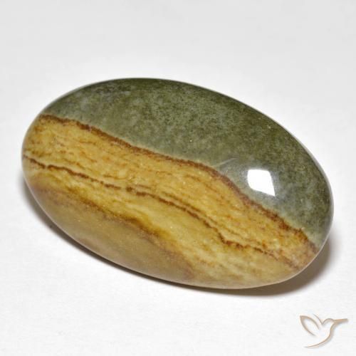 23.89 ct Multicolor Jasper Stone, Natural Jasper in Oval Cabochon Shape for Sale