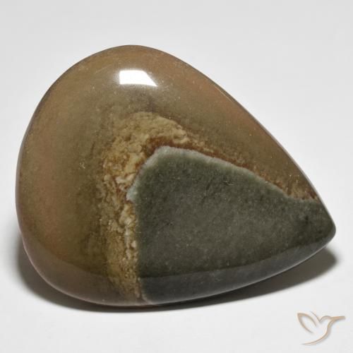 61.37ct Natural Multicolor Jasper, Pear Shape, Opaque