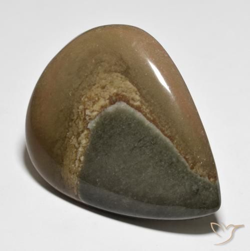 61.37 ct Multicolor Jasper Stone, Natural Jasper in Pear Cabochon Shape for Sale