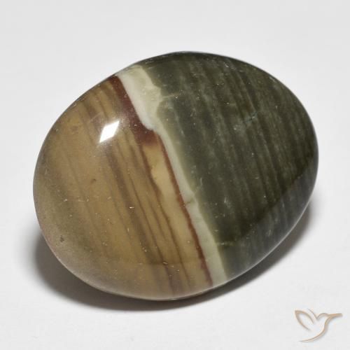 17.02 ct Multicolor Jasper Stone, Natural Jasper in Oval Cabochon Shape for Sale