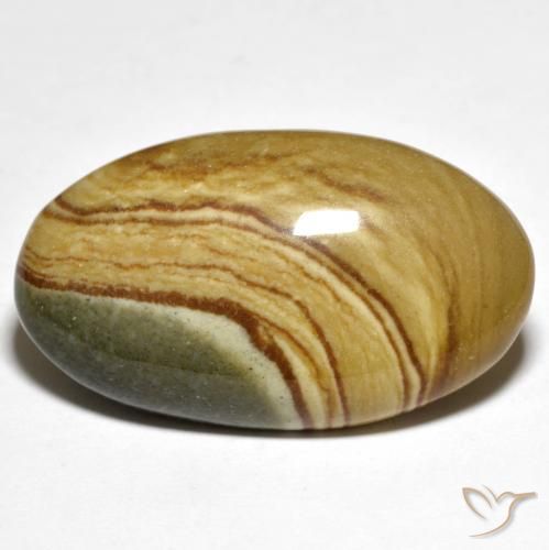 24.75 ct Multicolor Jasper Gemstone, Jasper Gem in Oval Cabochon Shape for Sale.