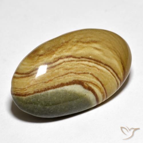 24.75 ct Multicolor Jasper Stone, Natural Jasper in Oval Cabochon Shape for Sale