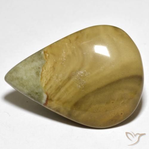 25.49ct Natural Multicolor Jasper, Pear Shape, Opaque