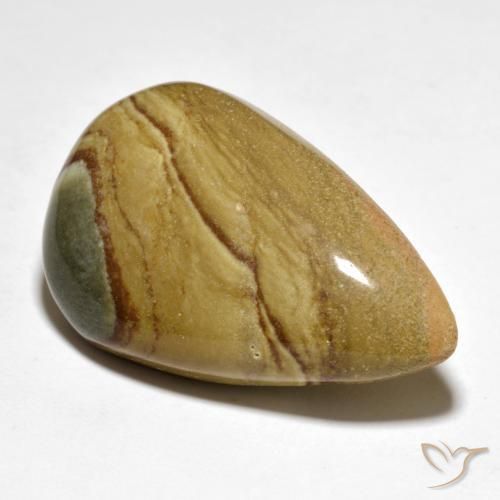 37.78ct Natural Multicolor Jasper, Pear Shape, Opaque