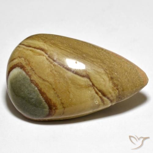 37.78 ct Multicolor Jasper Stone, Natural Jasper in Pear Cabochon Shape for Sale