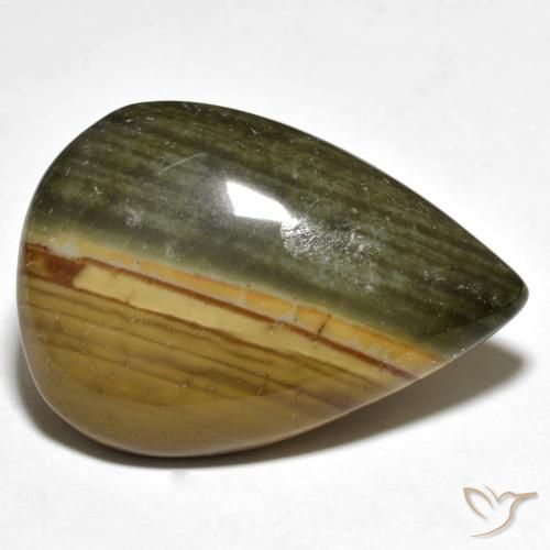 29.14ct Natural Multicolor Jasper, Pear Shape, Opaque