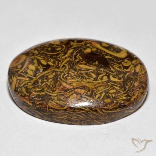 Jasper Gemstone in 31.7 x 15.4 mm Size for Sale, Jasper Stone in Gingerbread Brown Color