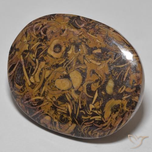58.13 ct Multicolor Jasper Stone, Natural Jasper in Oval Cabochon Shape for Sale