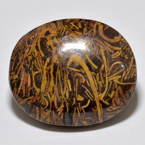 47.66 ct Multicolor Jasper Gemstone, Jasper Gem in Oval Cabochon Shape for Sale.