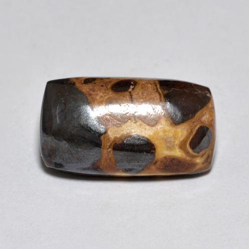 15.3 x 8.6mm Cushion Cabochon Multicolor Jasper from Indonesia, Weight of 6.94ct, Natural untreated Gemstone in Opaque Clarity, 1pc Jasper - Color: Multicolor, Mohs Hardness of 6.5 - 7 suitable for daily wear jewelry, Photo A